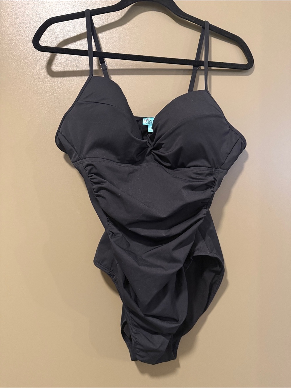 ASSETS by Sara Blakely Black Ruched Cup One-Piece Swimsuit